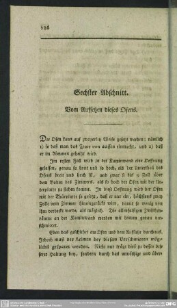 Sechster Abschnitt. Vom Aufsetzen dieses Ofens