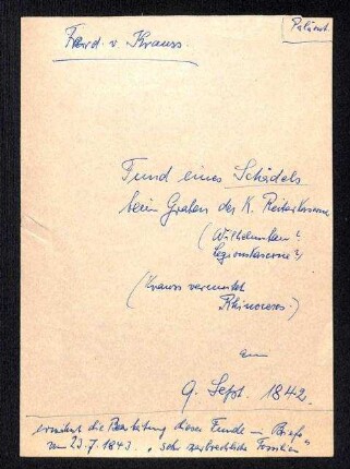 Brief von Ferdinand Krauss