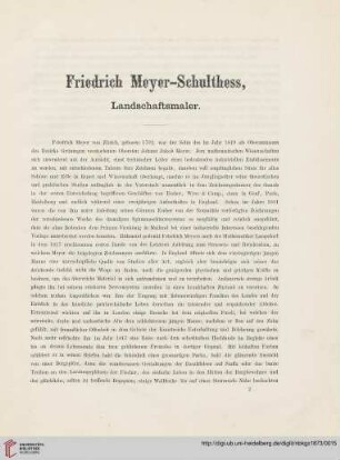 Friedrich Meyer-Schulthess, Landschaftsmaler