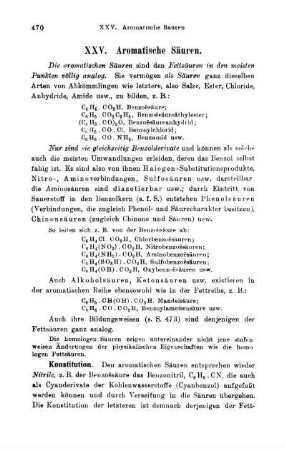 XXV. Aromatische Säuren
