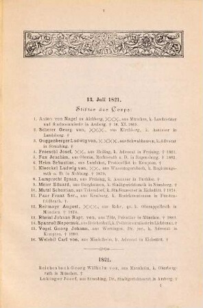 Zur Erinnerung an das 75jährige Stiftungs-Fest des Corps Isaria 1821 - 1896 : nach dem Stande vom 1. Juli 1896, [1]. [Hauptwerk]