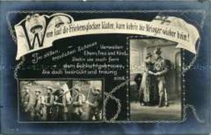 Patriotische Karte zum Ersten Weltkrieg, mit Vers