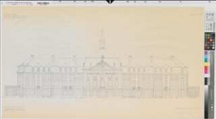 Münster (Münster) Schloß Blatt 15 Rückansicht 1956 1 : 100 66 x 127 kol. Pause Staatshochbauamt für die Universität Münster 12.015
