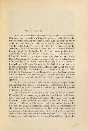 Klinische Vorträge : Vortrag, 14. 14. Vortrag, III, Infectionskrankheiten ; 3, Zur Pathologie und Therapie des Scharlachs