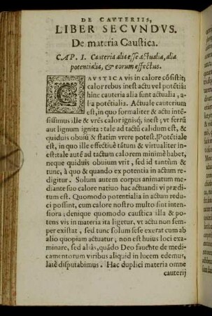 Liber Secundus. De materia Caustica.