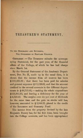 Annual report of the president of Harvard College to the overseers exhibiting the state of the institution, 1861/62 (1863) = 37