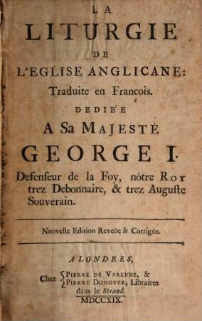 La liturgie de l'église anglicane
