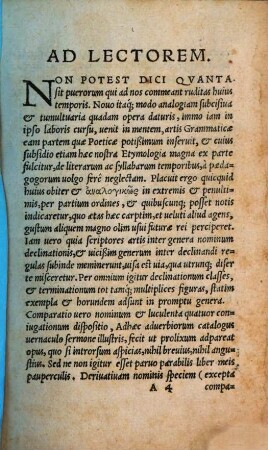 Analogia : hoc est, declinandi, et conjugandi formula