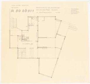 Schmitz-Häuser, Biberach/Riss Wohnhaus Guido Schmitz: Rohrführung der Heizungsanlagen und der sanitären Anlagen im Hauptgeschoss 1:50