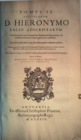 Tomvs ... Opervm D. Hieronymi, 9