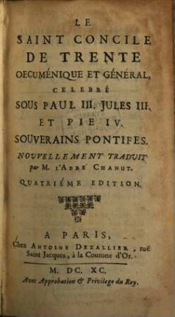 Le Saint Concile de Trente