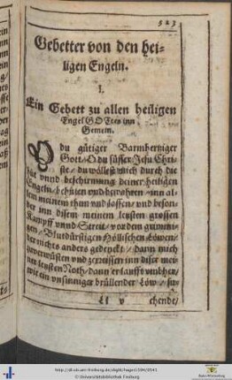 Gebetter von den heiligen Engeln