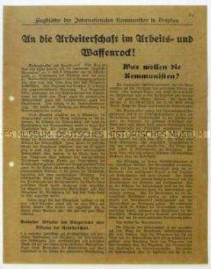 Flugblatt der Internationalen Kommunisten Deutschlands gegen die Wahl zur Nationalversammlung 1919