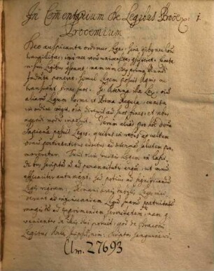 Commentarius de legibus - BSB Clm 27693