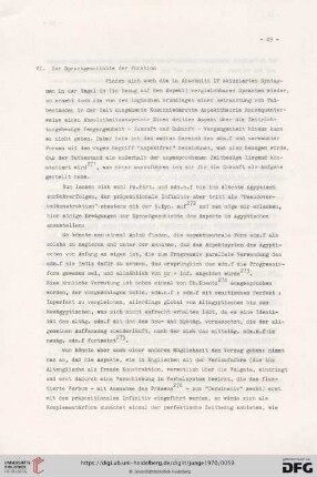 VI. Zur Sprachgeschichte der Funktion