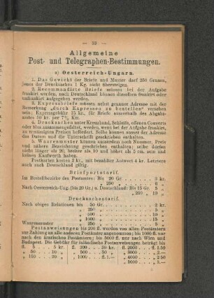 Allgemeine Post- und Telegraphen-Bestimmungen.