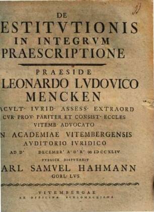 De restitutionis in integrum praescriptione