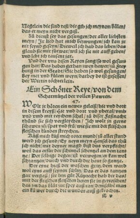 Ein Schöner Reye/ von dem Scharmützel der vollen Pawren. 47.