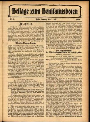 Zweite Ausgabe vom Sonntag, den 02. Juli 1905.
