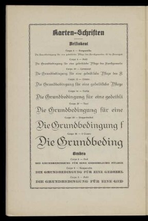 Karten-Schriften