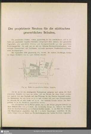 Der projektierte Neubau für die städtischen gewerblichen Schulen