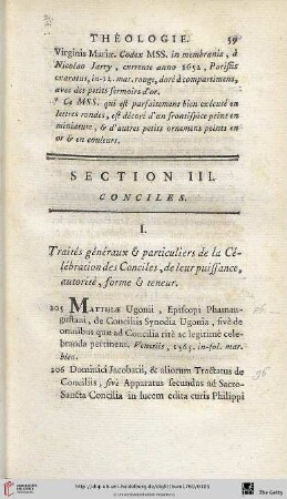Section III.: Conciles