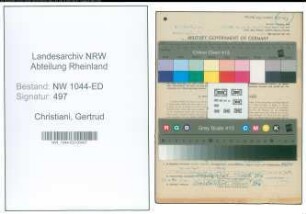 Entnazifizierung Gertrud Christiani , geb. 24.09.1902 (Lehrerin)