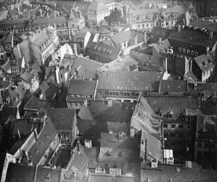 Dresden: Blick vom Rathausturm auf die Häuser zwischen Kreuz- und König-Johann-Straße
