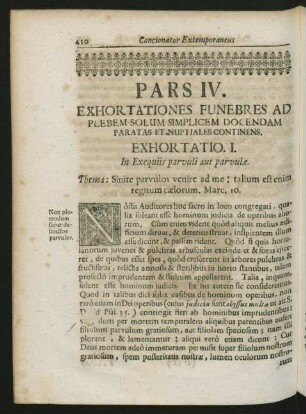 Pars IV. Exhortationes Funebres Ad Plebem ...