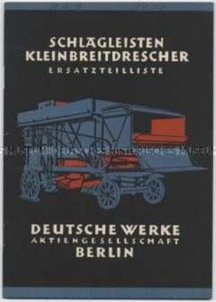 Ersatzteilliste für Dreschmaschinen