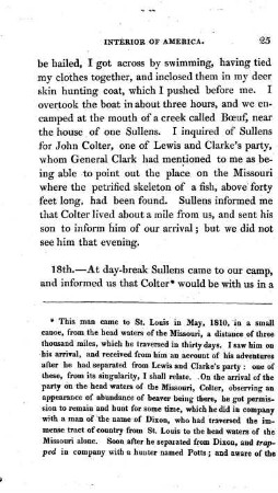 Colter's interesting escape from the Blackfoot Indians