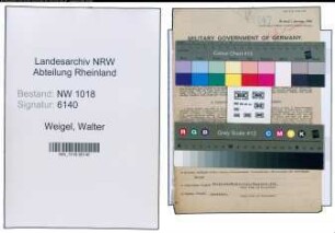 Entnazifizierung Walter Weigel , geb. 06.03.1905 (Schlosser)