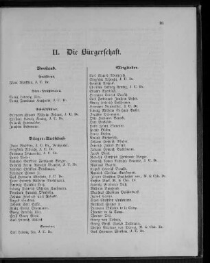 II. Die Bürgerschaft.