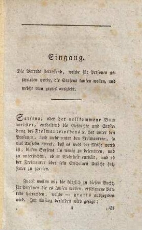 Unpartheiische Ansichten eines tiefeingeweihten Freimaurers : Enthaltend: was derselbe früher von der Maurerei dachte ... und wie sie der Laie zu betrachten hat ; Mit besonderer Berücksichtigung des ohnlängst erschienenen Buchs: Sarsena ...