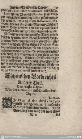 Chymischen Vorberichts Anderer Theil.