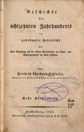 Geschichte des achtzehnten Jahrhunderts