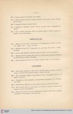 Cuivres (Nr. 288 - 299)