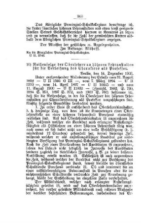 Reihenfolge der Oberlehrer an höheren Lehranstalten für die Verleihung des Charakters als Professor : [D. Höhere Lehranstalten]
