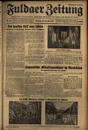 Erste Ausgabe vom Dienstag, den 20. Juli 1937.