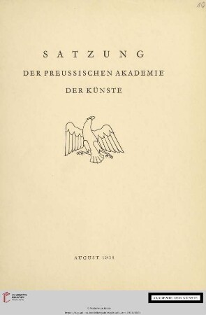 Satzung der Preußischen Akademie der Künste
