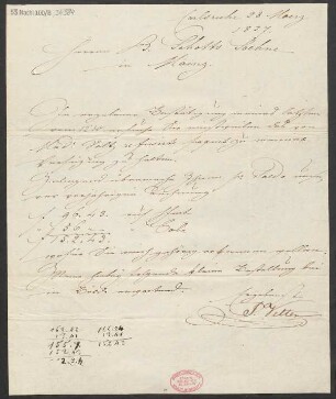 Brief an B. Schott's Söhne : 28.03.1827