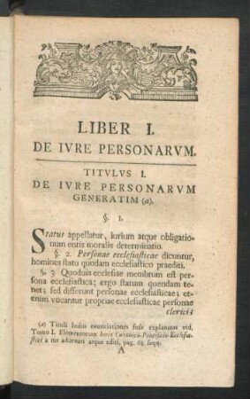 Liber I. De Iure Personarum