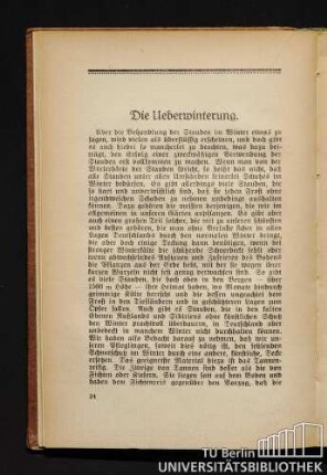 Die Ueberwinterung.