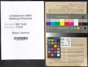 Entnazifizierung Gertrud Braun , geb. 22.06.1891 (Lehrerin)