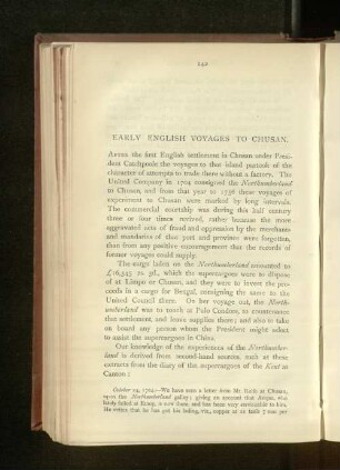 Early English Voyages to Chusan.