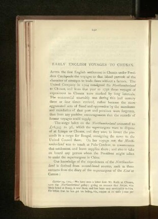 Early English Voyages to Chusan.