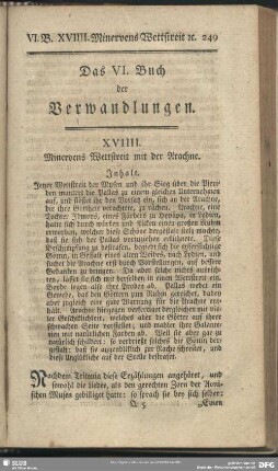 Das VI. Buch der Verwandlungen
