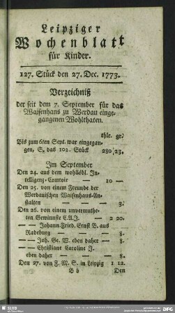 127. Stück den 27. Dec. 1773