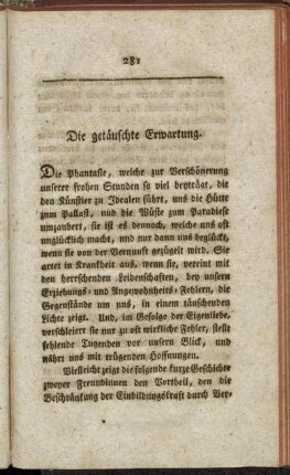 Die getäuschte Erwartung.