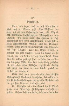 XIV. Disciplin